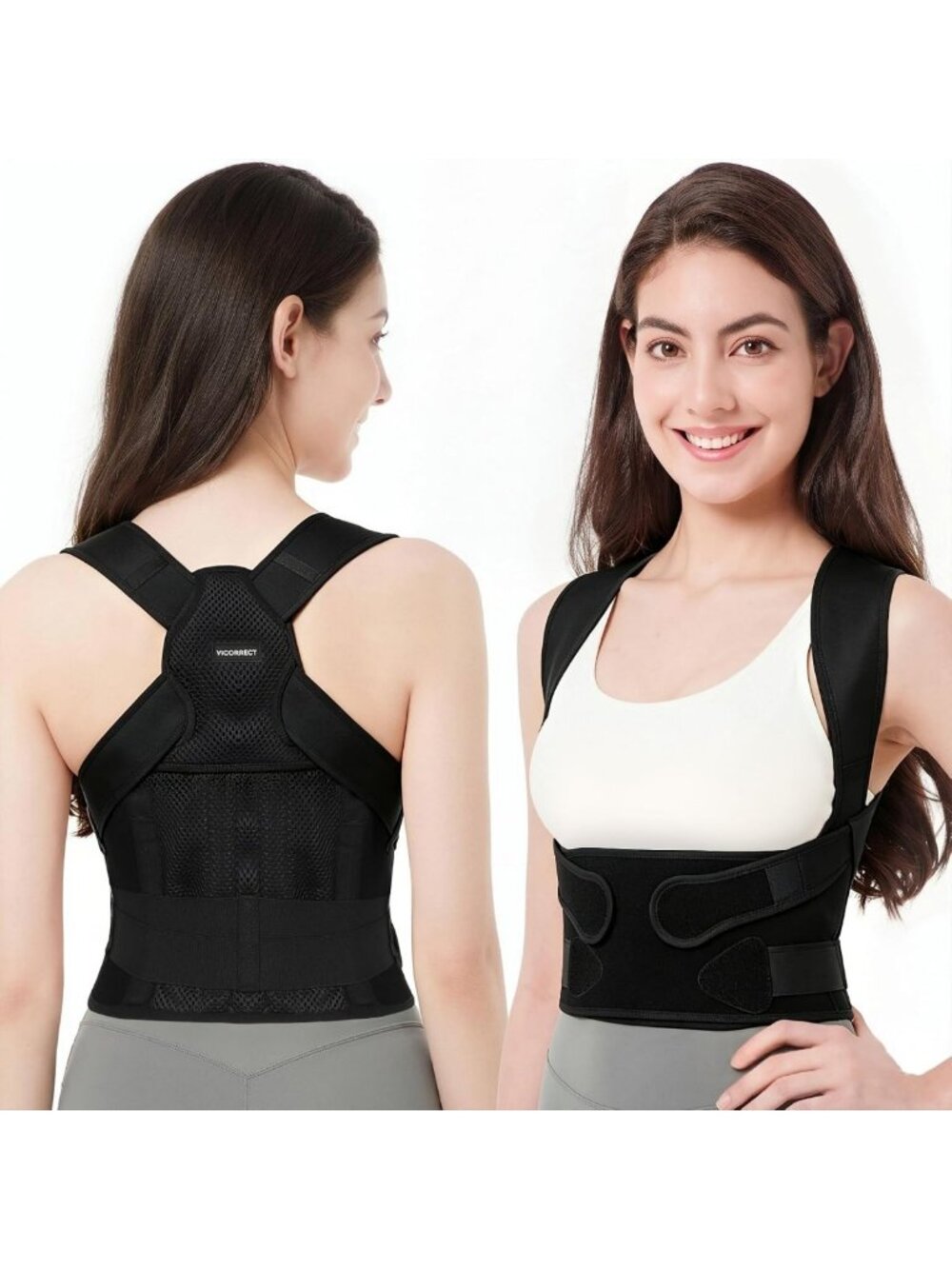 Adjustable Posture Corrector Back Brace for Upper Back Support & Pain Relief